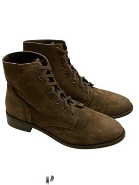 Thursday Boot Company President Ankle Boot Brown Suede Leather  Lace-ups Size-10